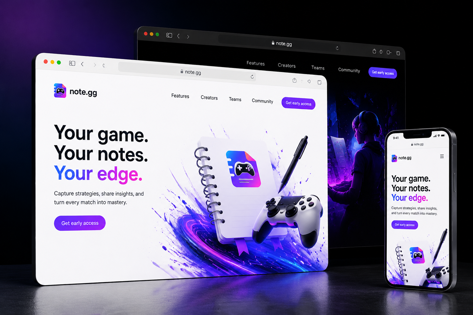 note.gg website concept preview