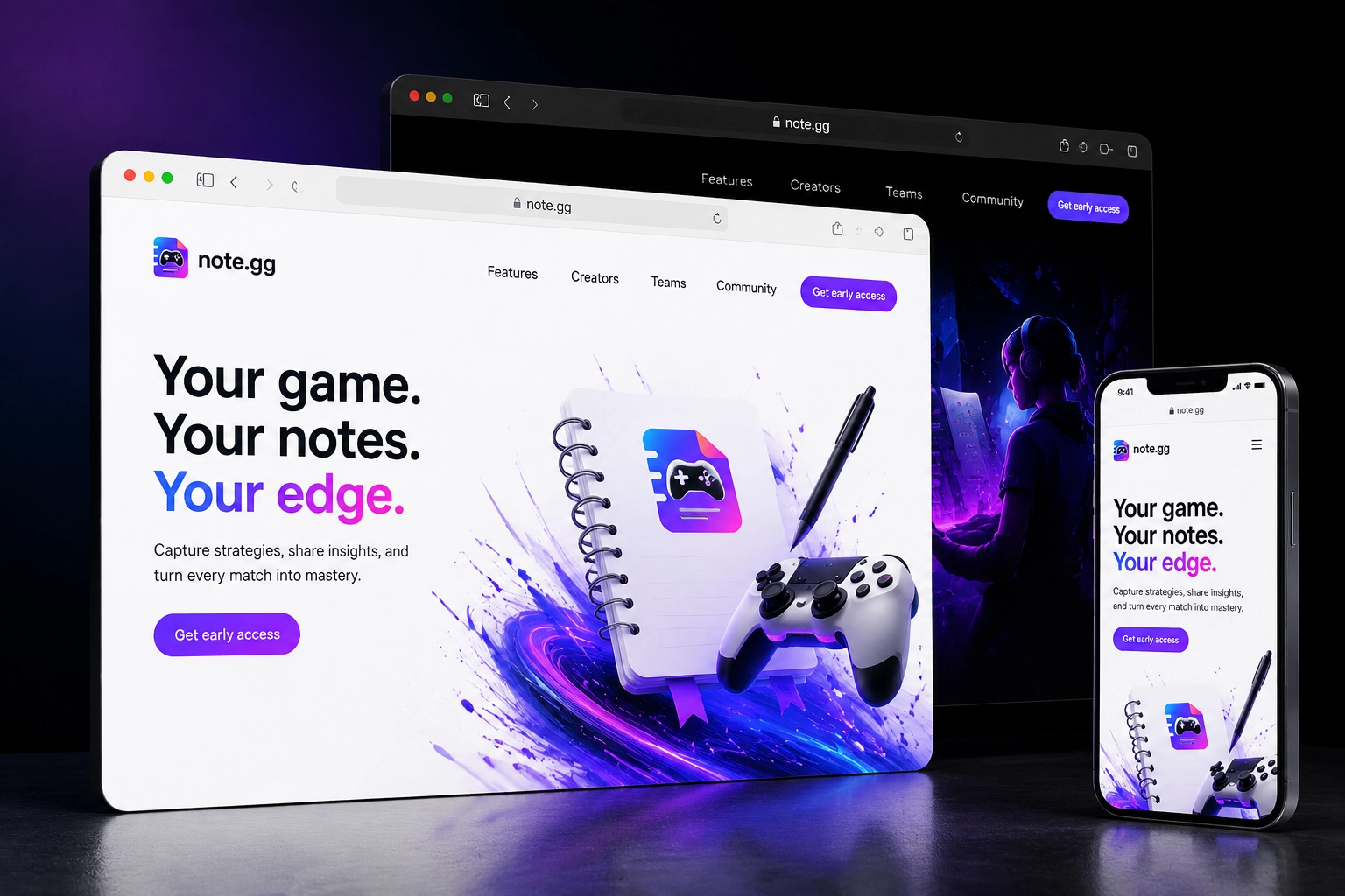 note.gg website concept preview