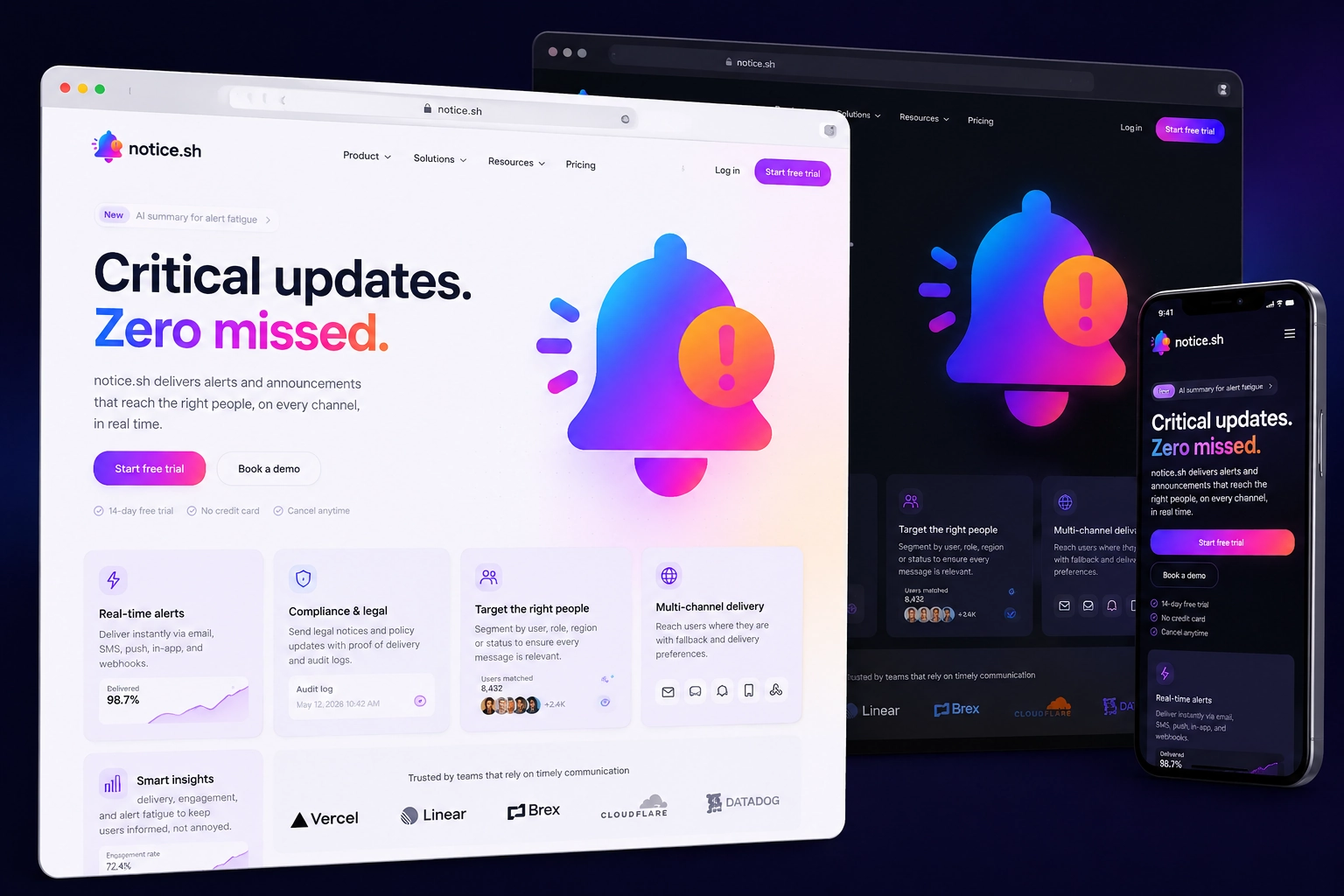 notice.sh website concept preview