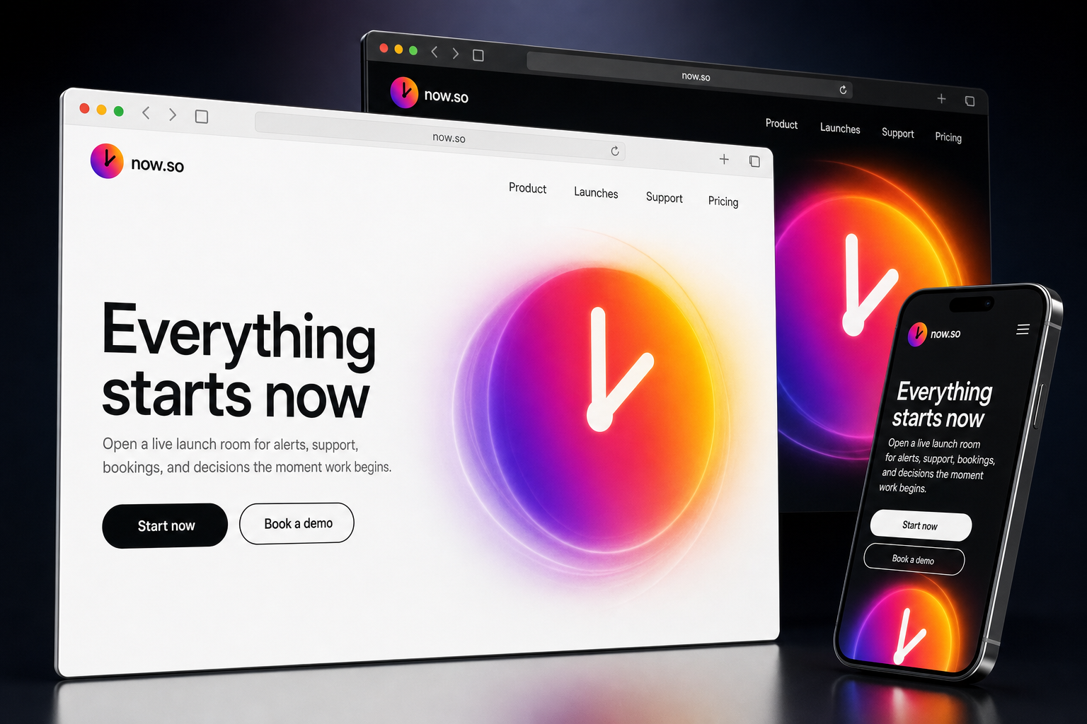now.so website concept preview enlarged