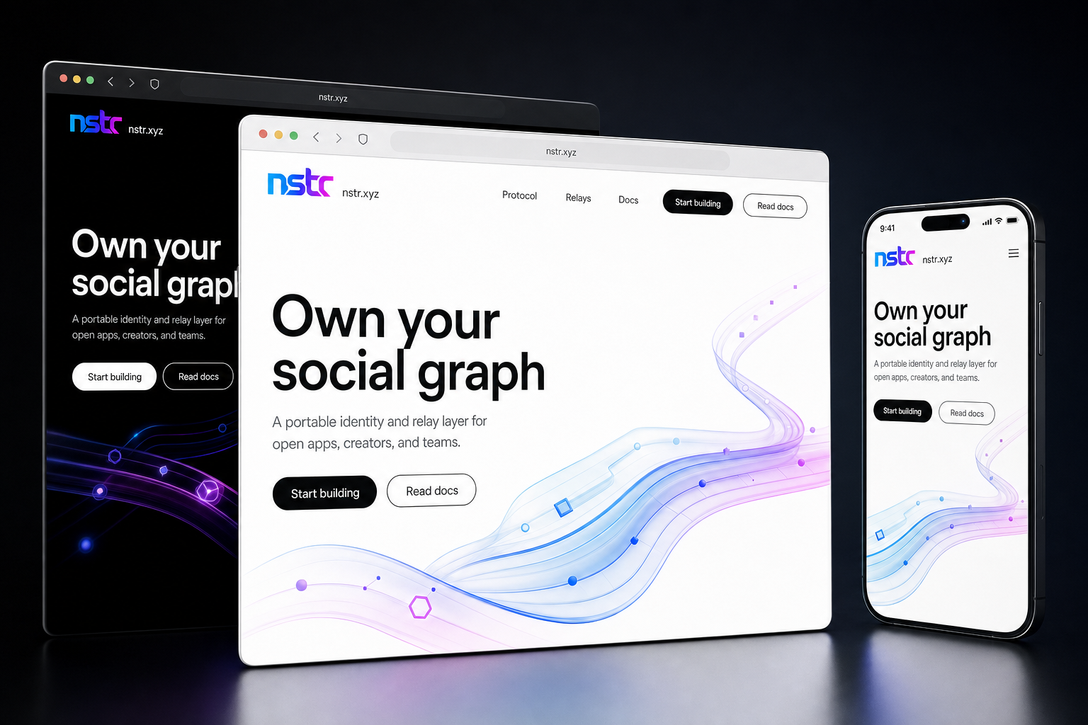 nstr.xyz website concept preview enlarged