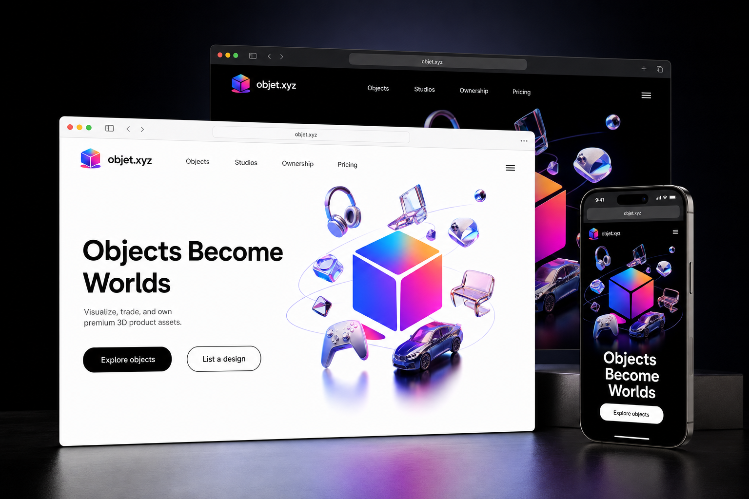 objet.xyz website concept preview