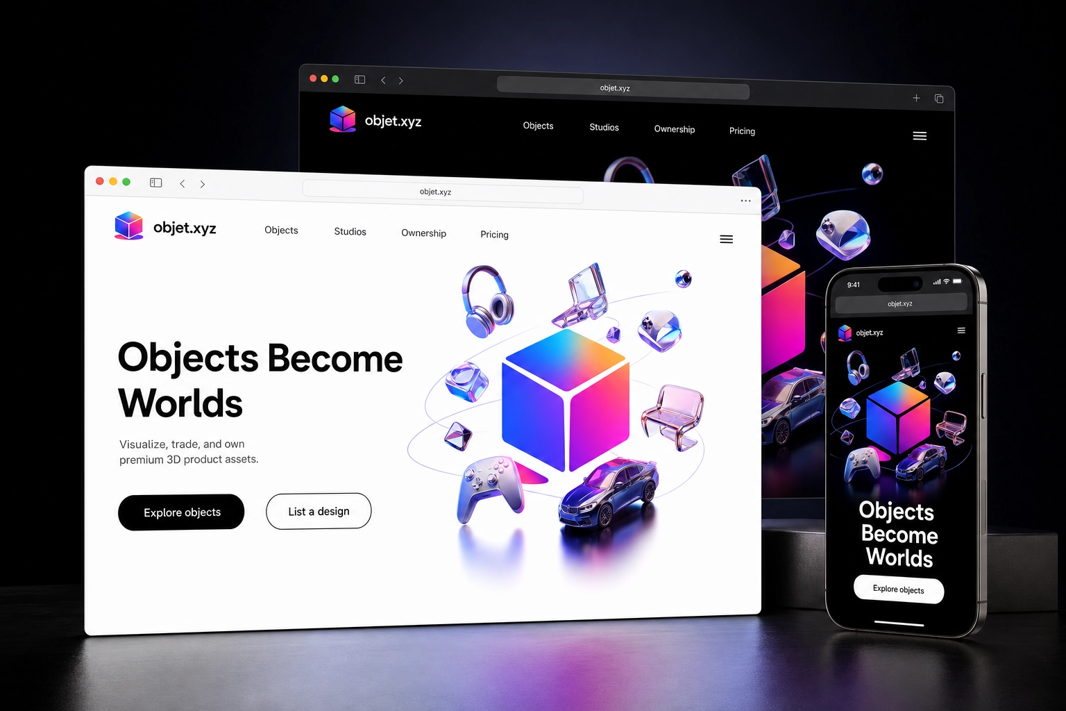 objet.xyz website concept preview