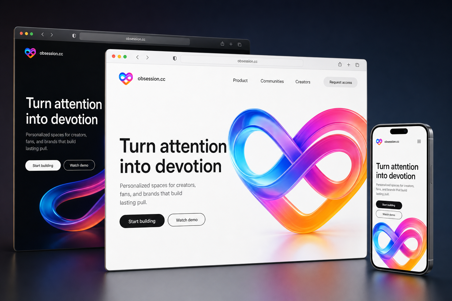 obsession.cc website concept preview