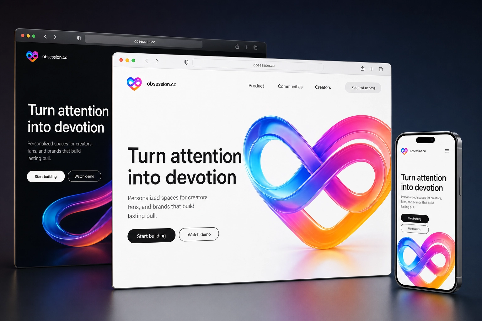 obsession.cc website concept preview