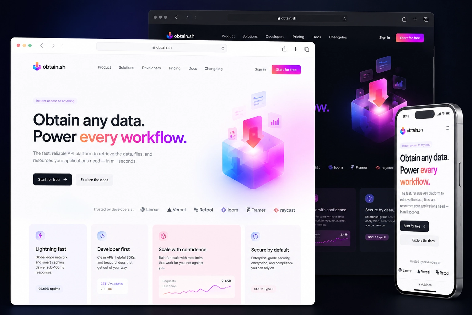 obtain.sh website concept preview