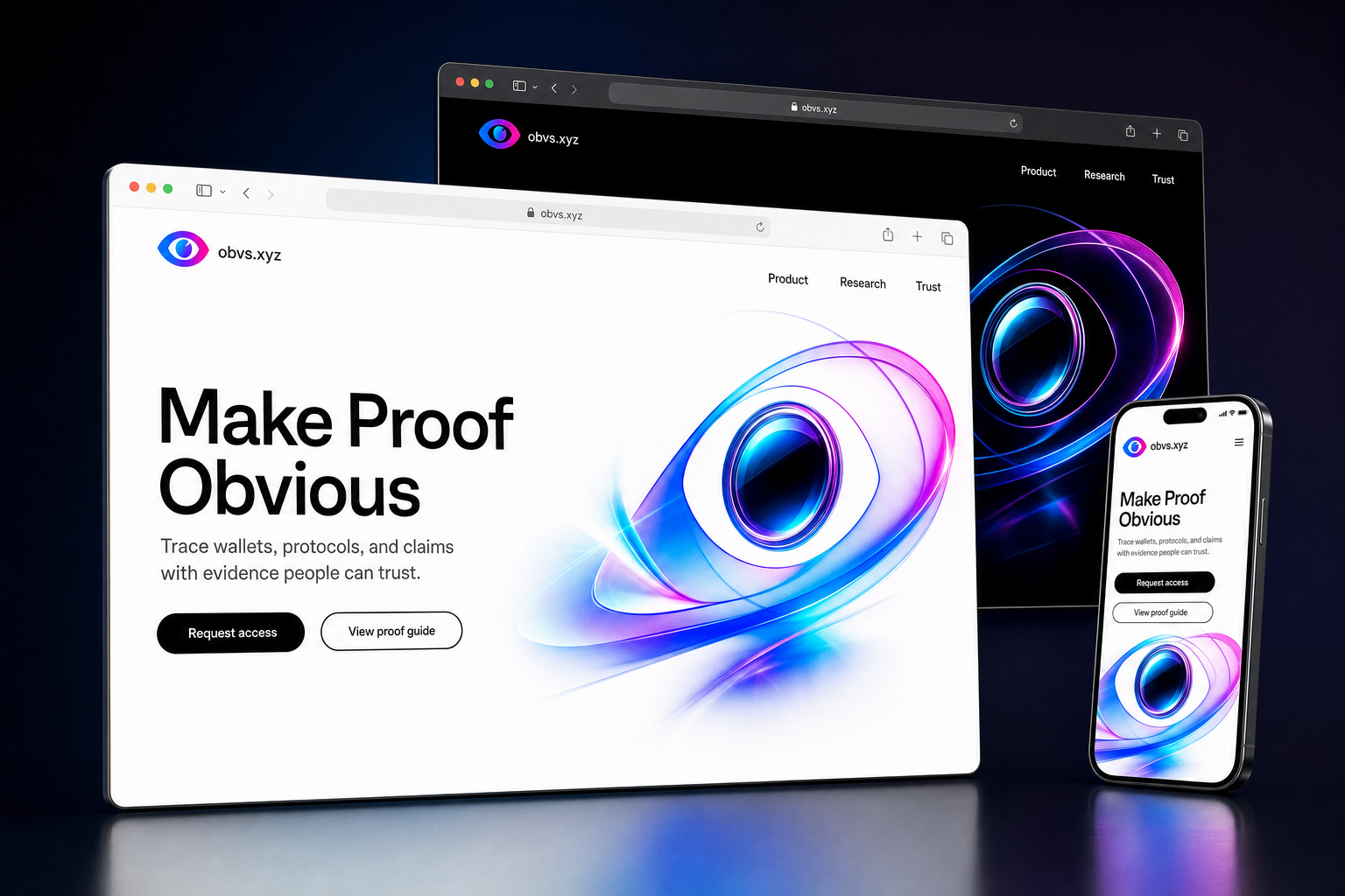 obvs.xyz website concept preview enlarged