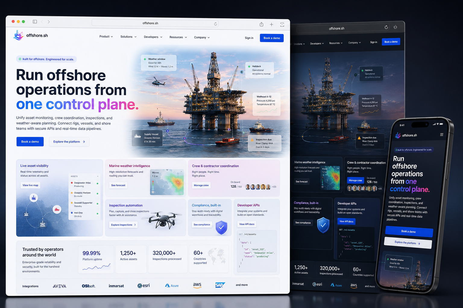offshore.sh website concept preview