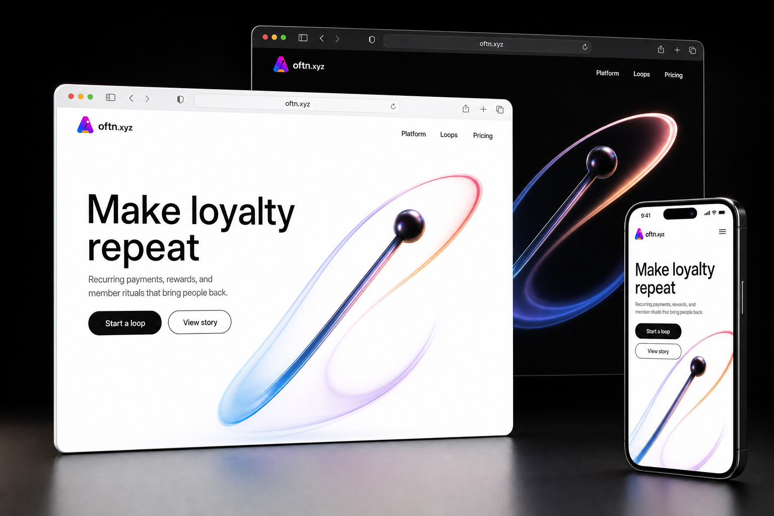 oftn.xyz website concept preview