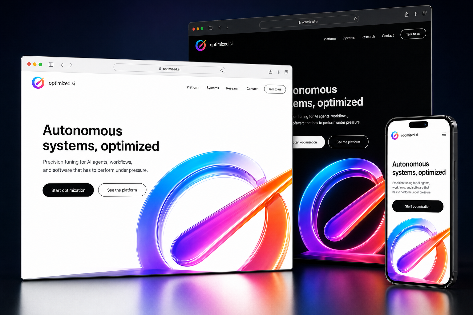 optimized.si website concept preview