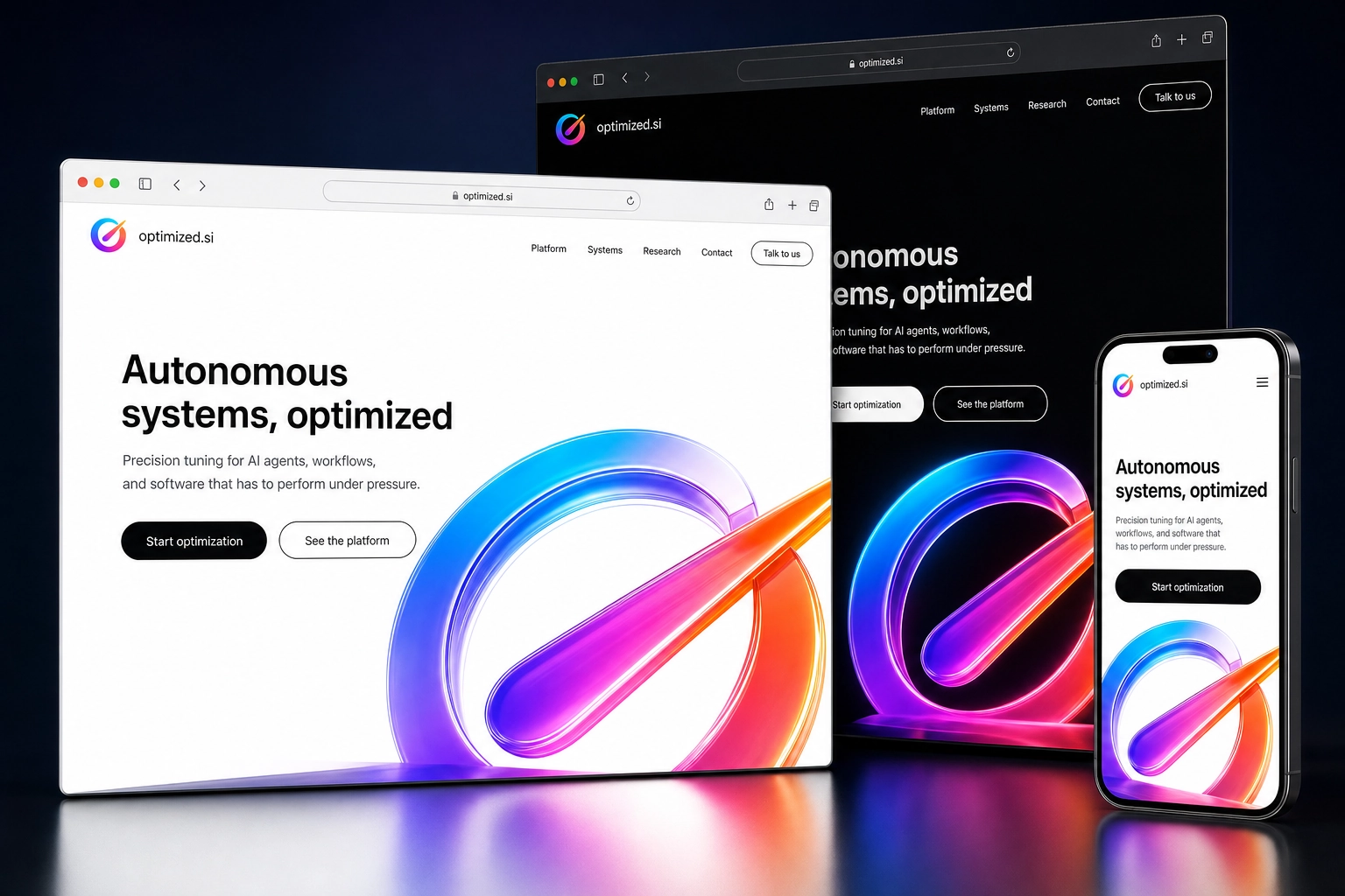 optimized.si website concept preview
