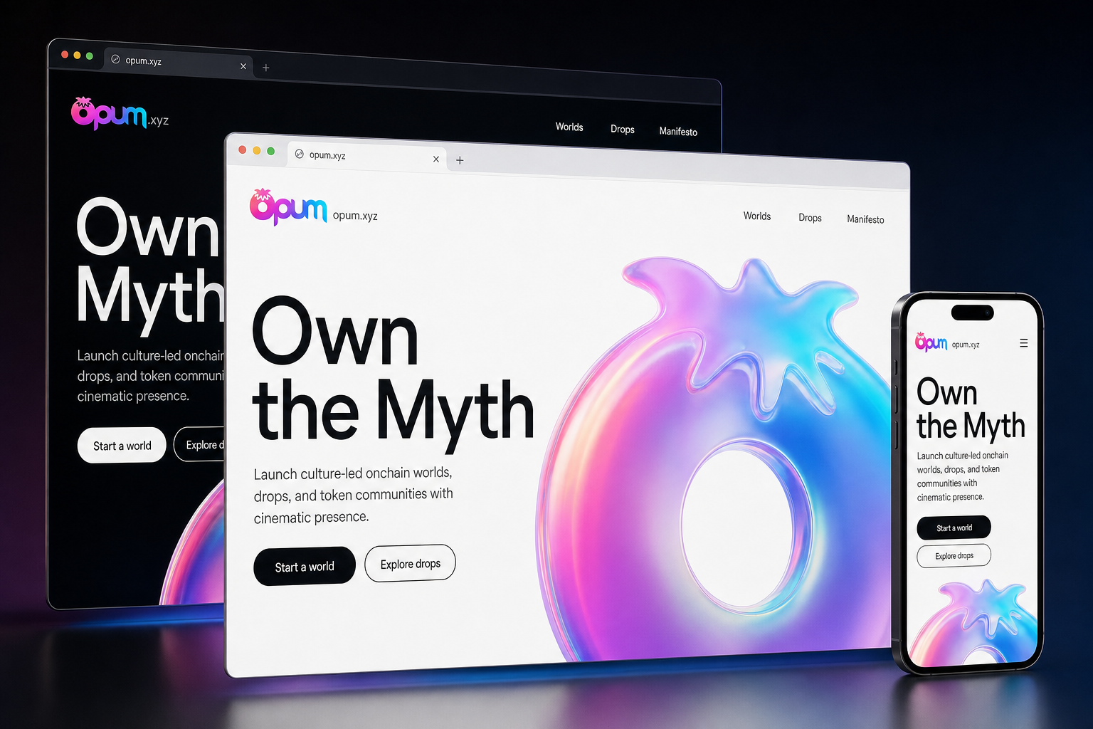 opum.xyz website concept preview enlarged