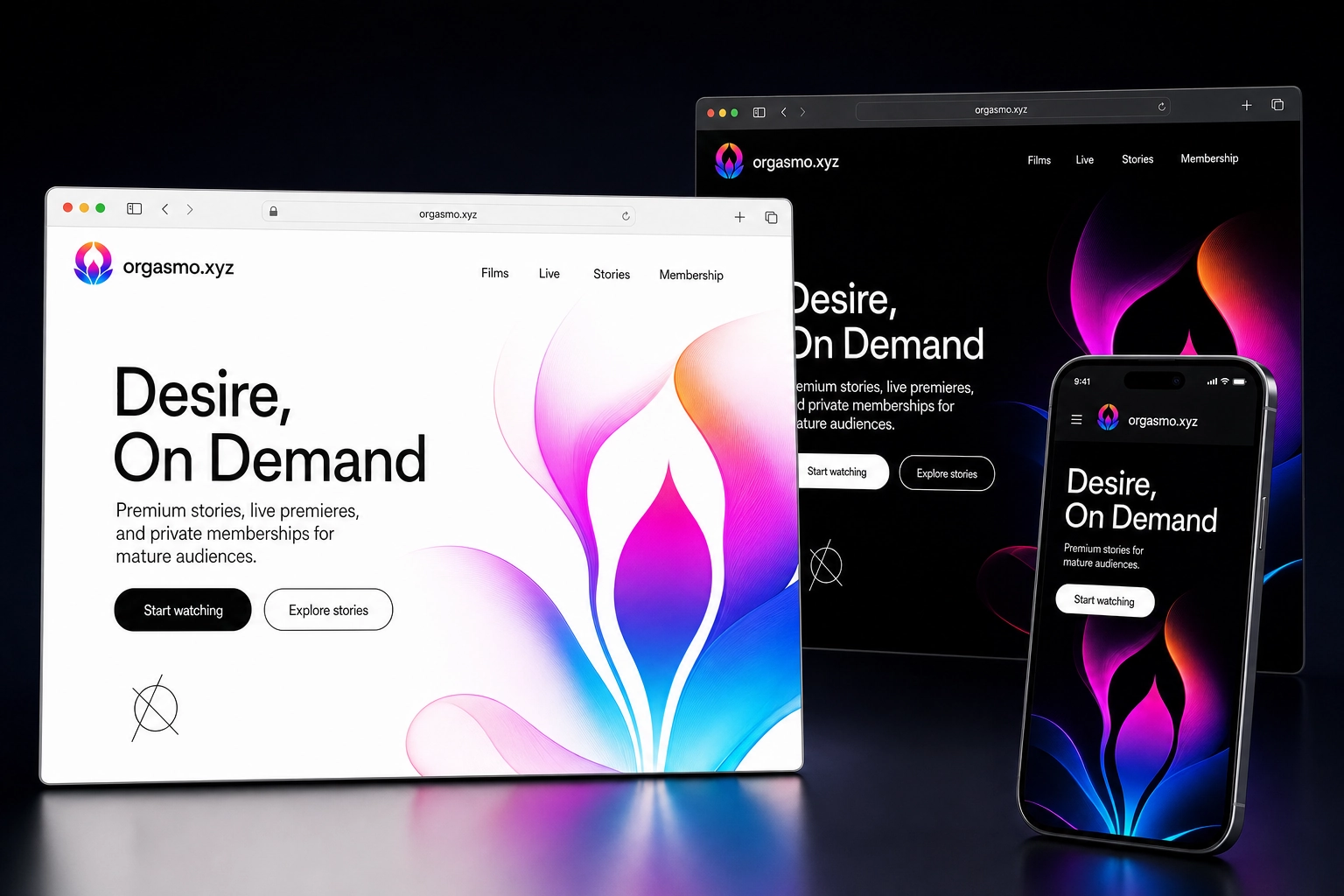 orgasmo.xyz website concept preview