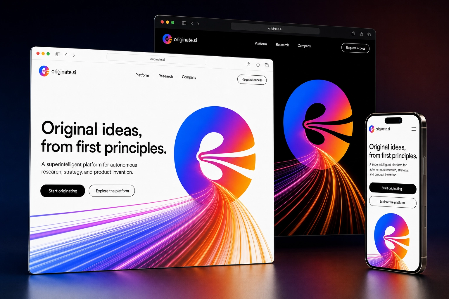 originate.si website concept preview