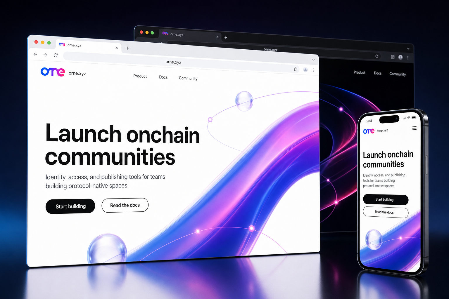 orne.xyz website concept preview enlarged