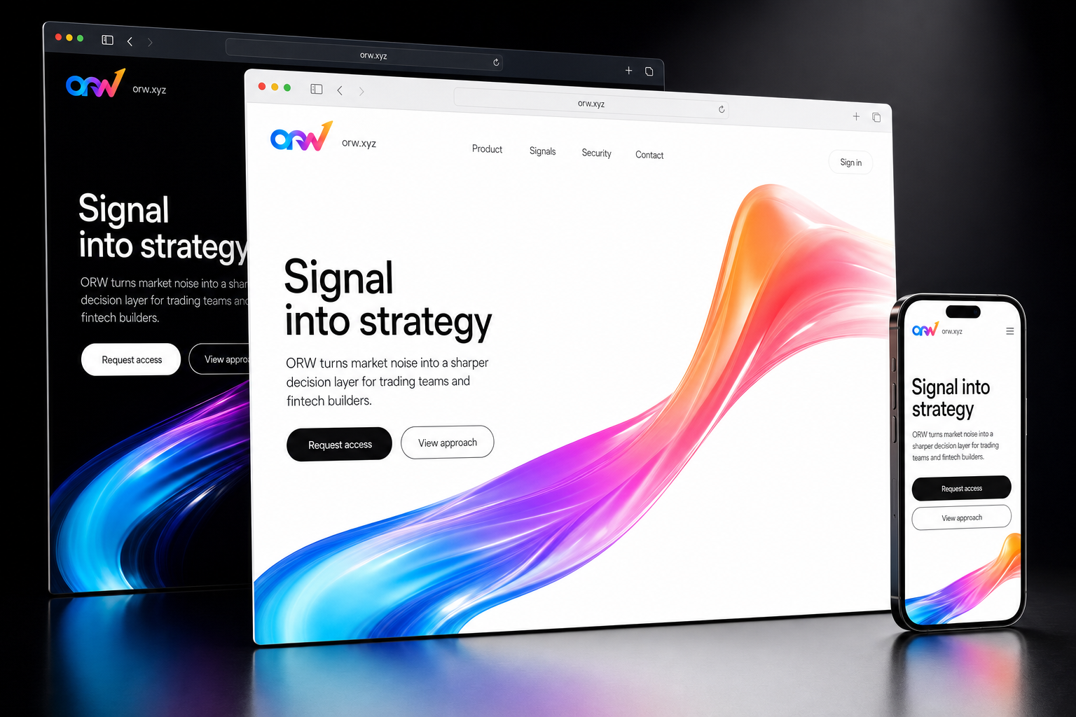 orw.xyz website concept preview enlarged