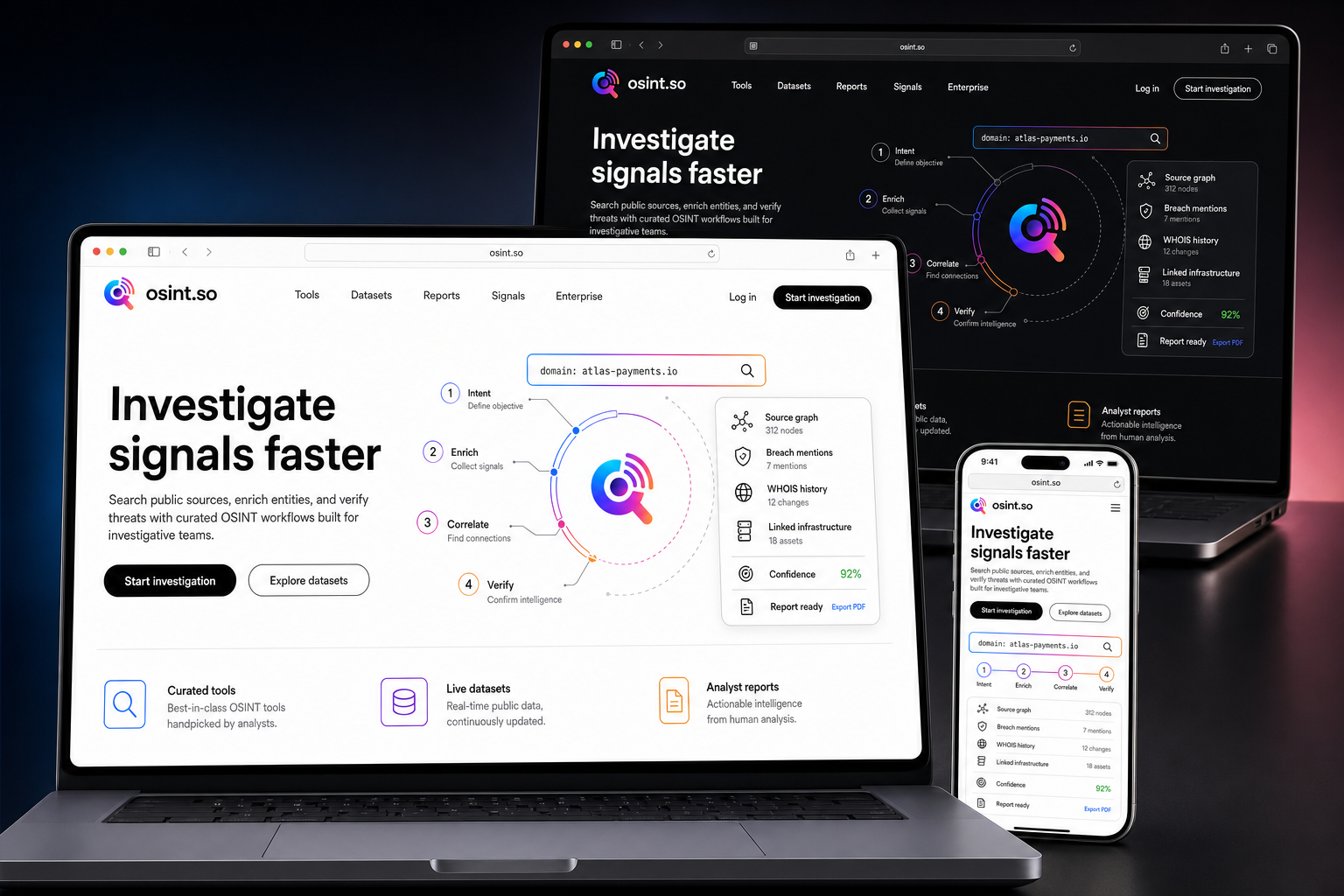 osint.so website concept preview