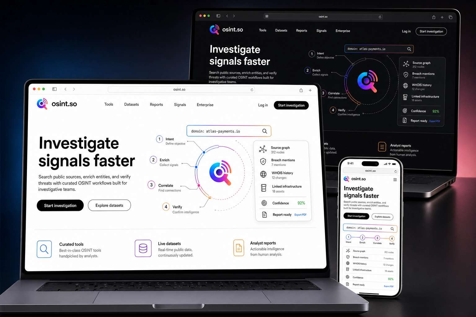 osint.so website concept preview