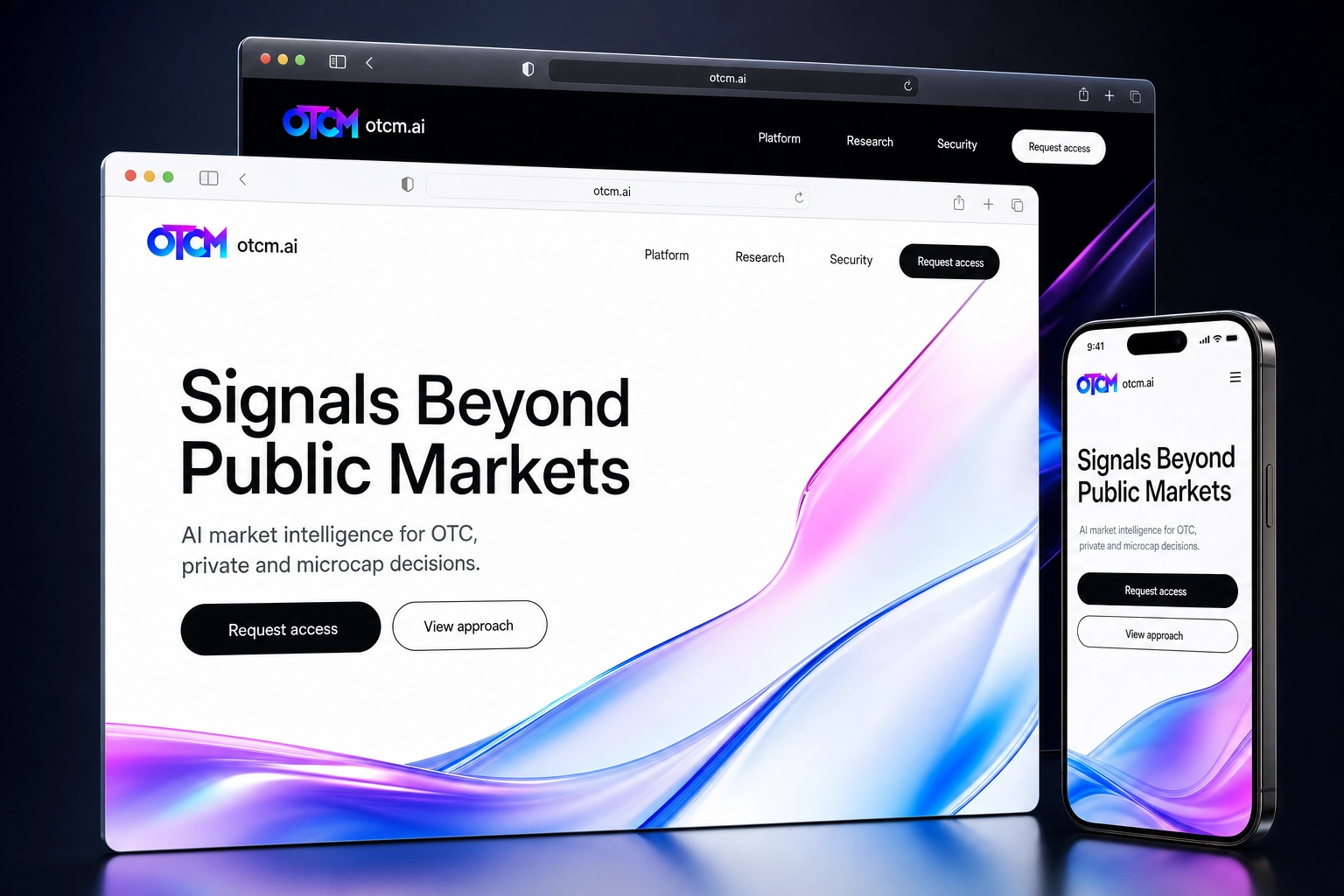otcm.ai website concept preview