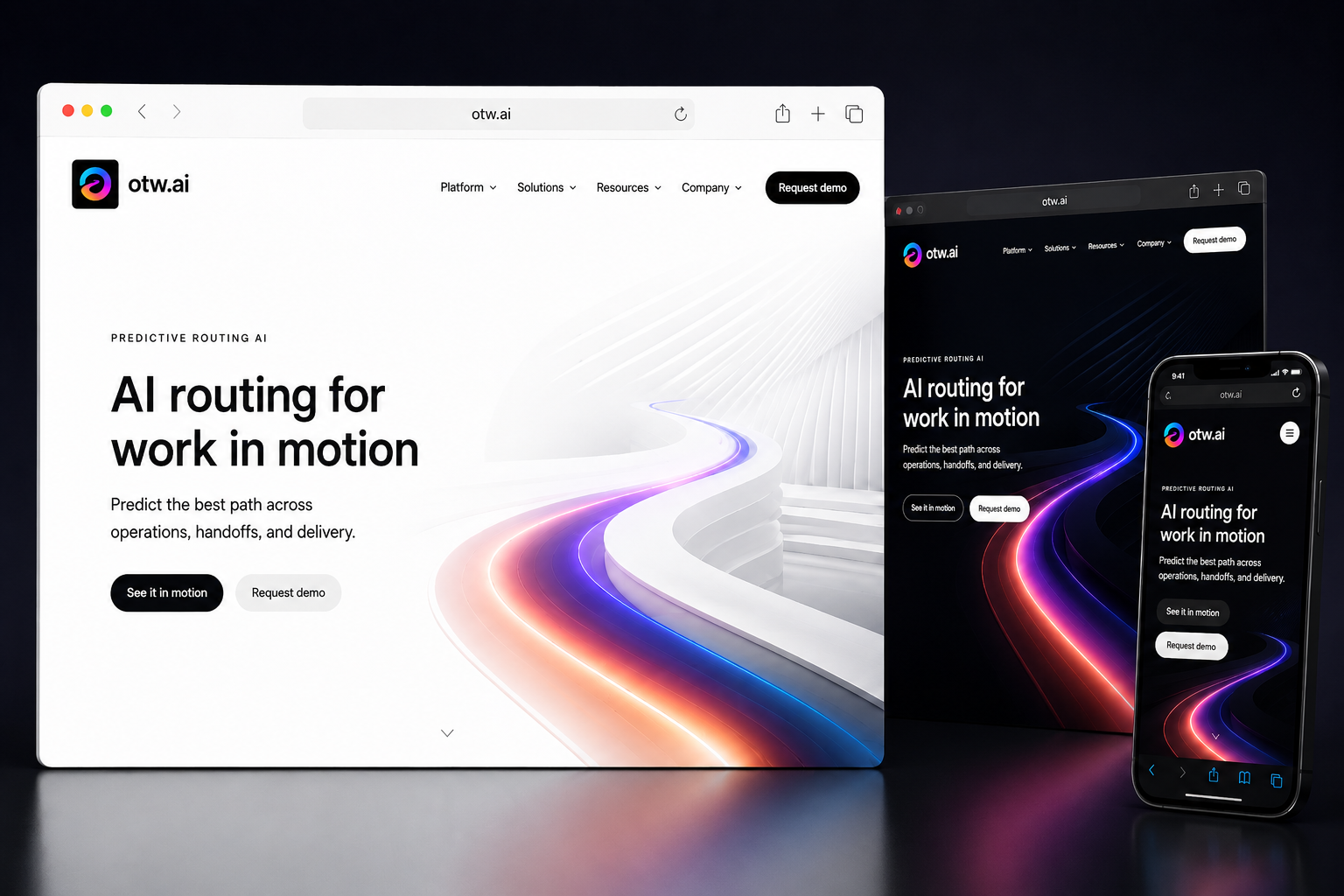 otw.ai website concept preview