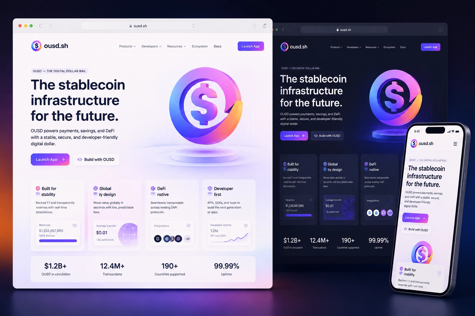ousd.sh website concept preview
