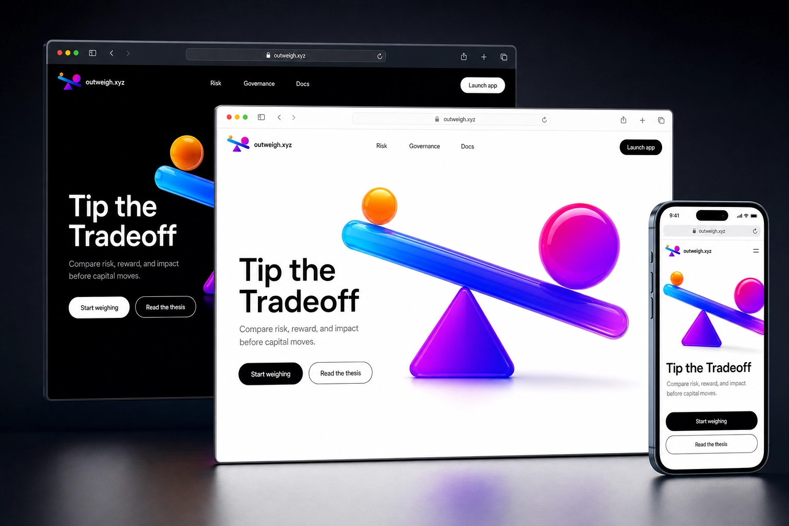outweigh.xyz website concept preview