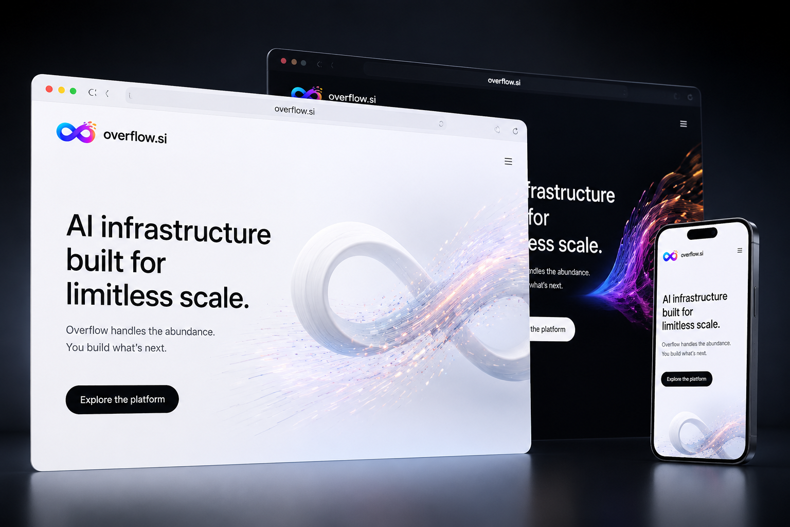 overflow.si website concept preview