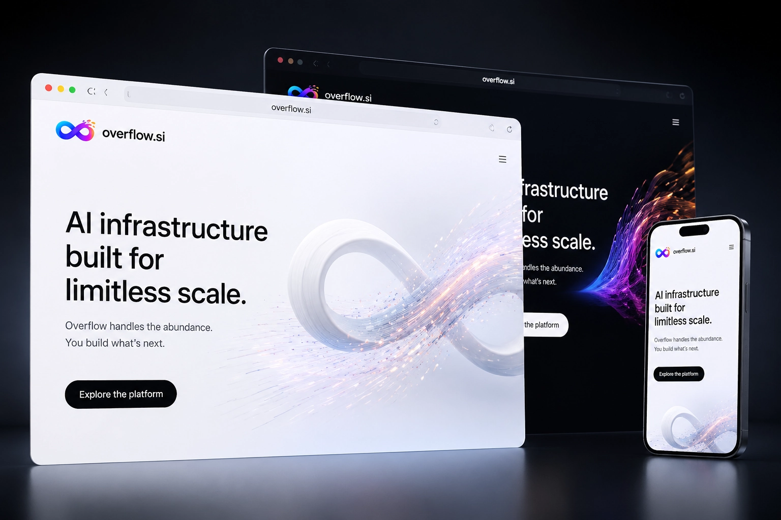 overflow.si website concept preview