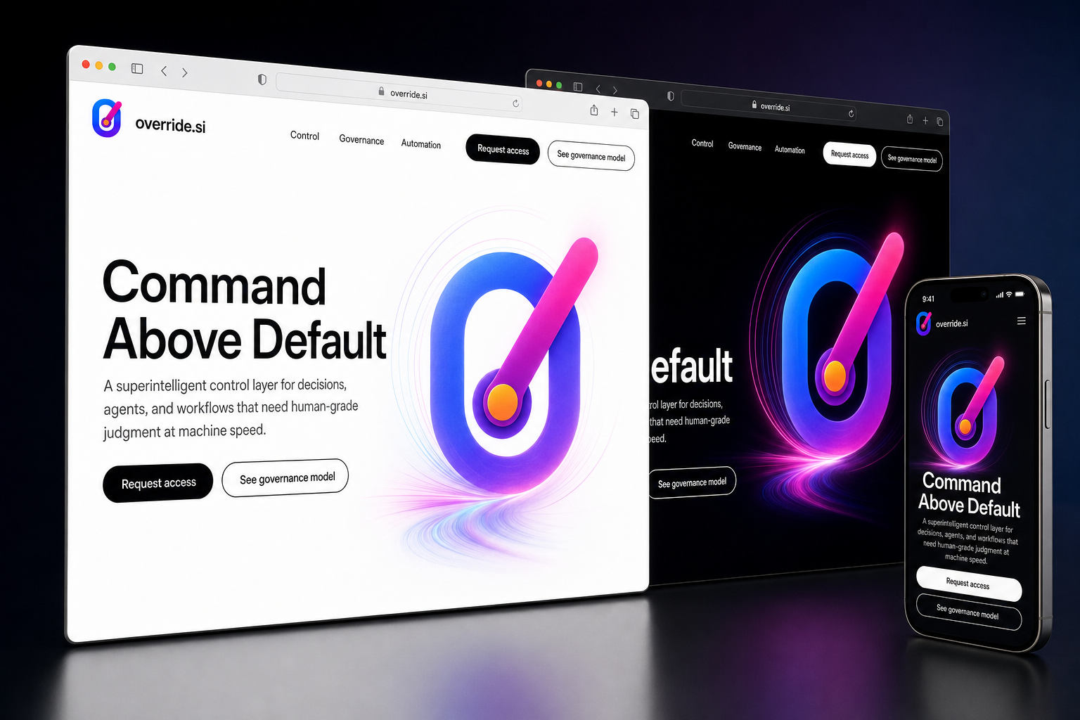 override.si website concept preview