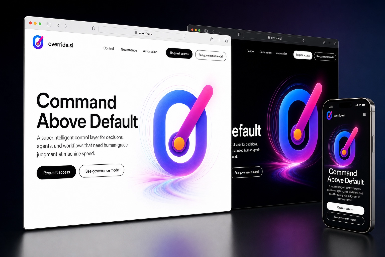 override.si website concept preview
