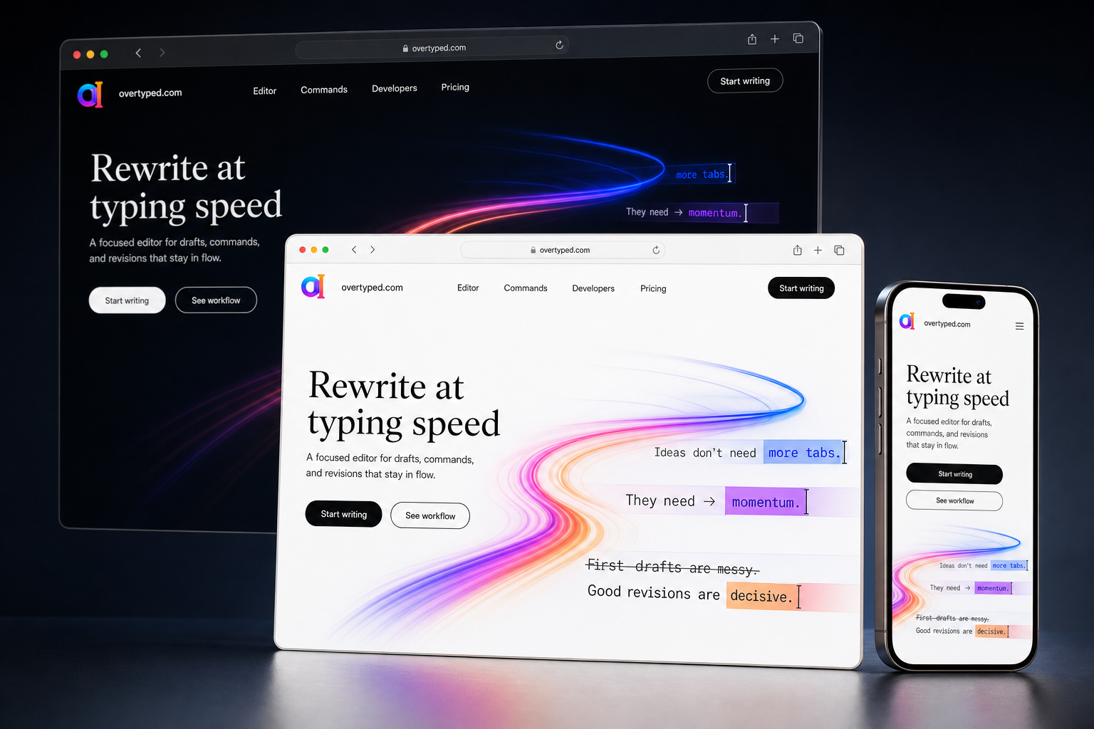 overtyped.com website concept preview