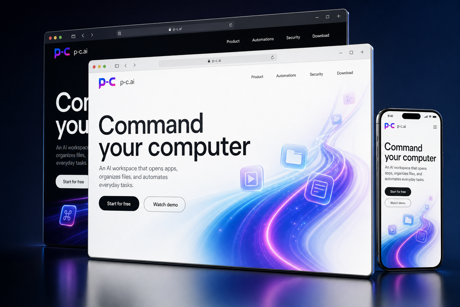 p-c.ai website concept preview enlarged