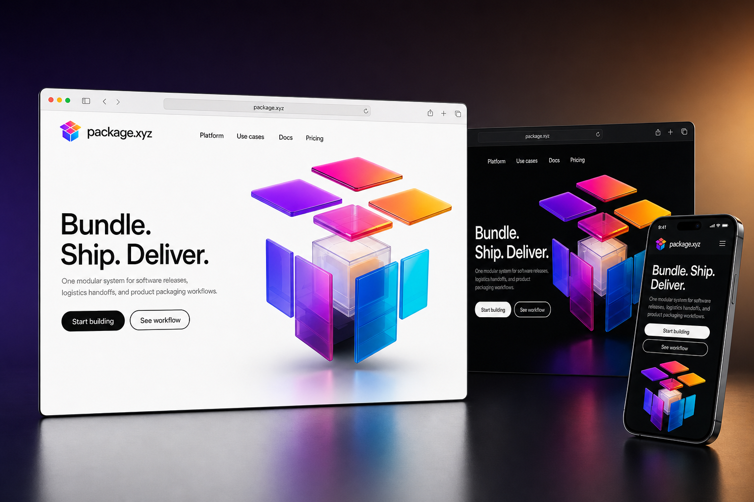 package.xyz website concept preview