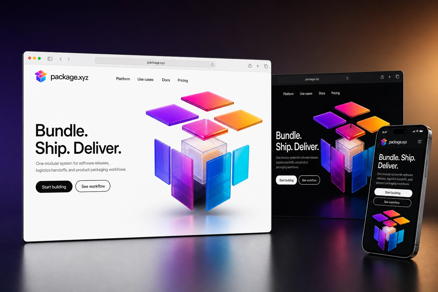 package.xyz website concept preview