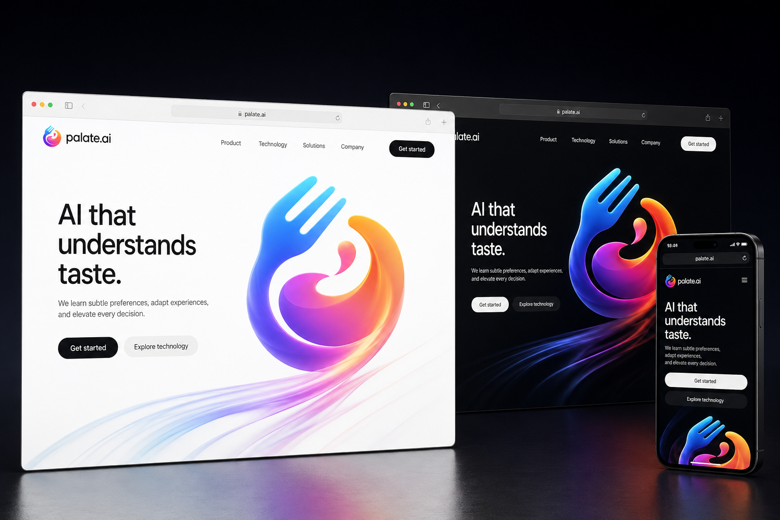 palate.ai website concept preview