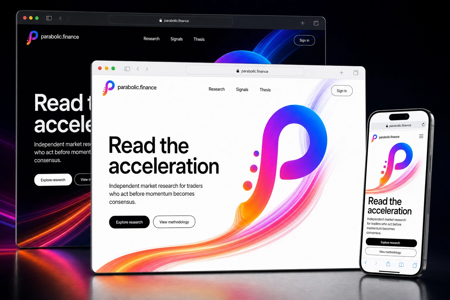 parabolic.finance website concept preview