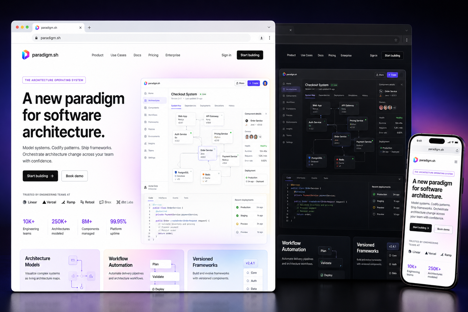 paradigm.sh website concept preview