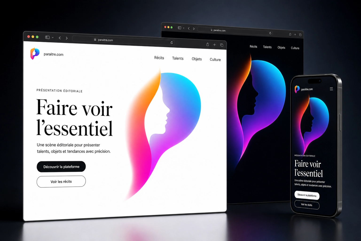 paraitre.com website concept preview