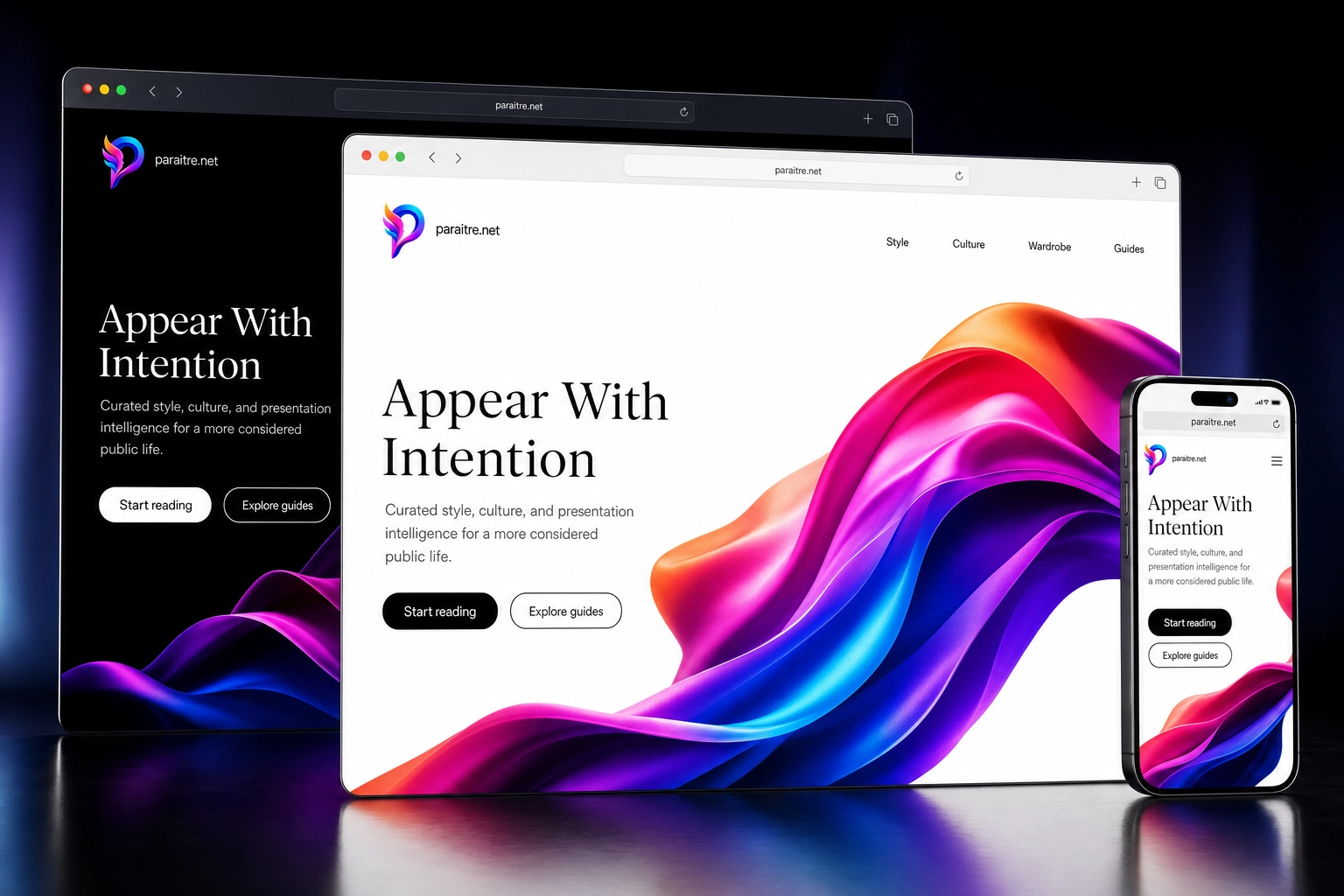 paraitre.net website concept preview