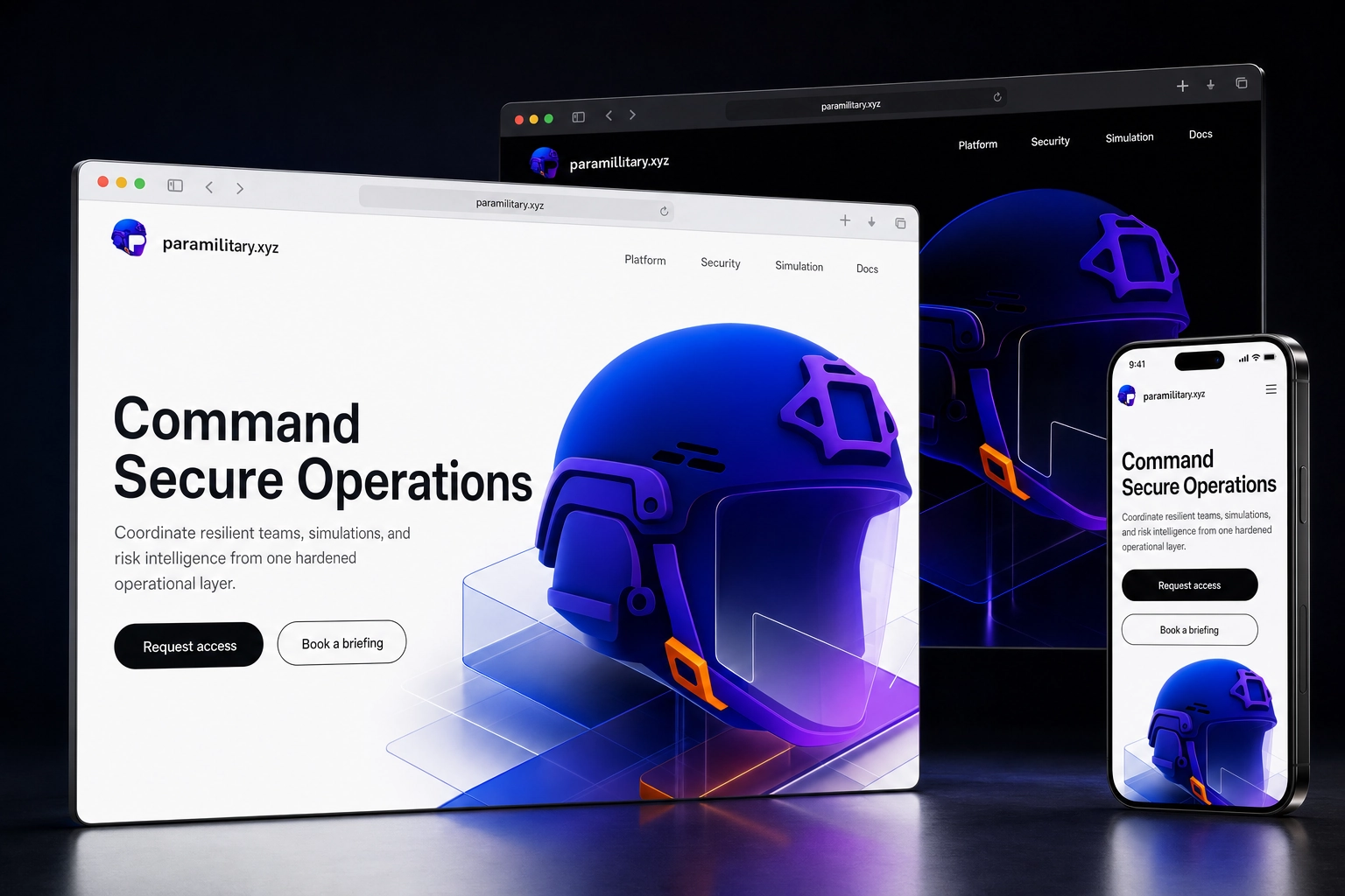paramilitary.xyz website concept preview