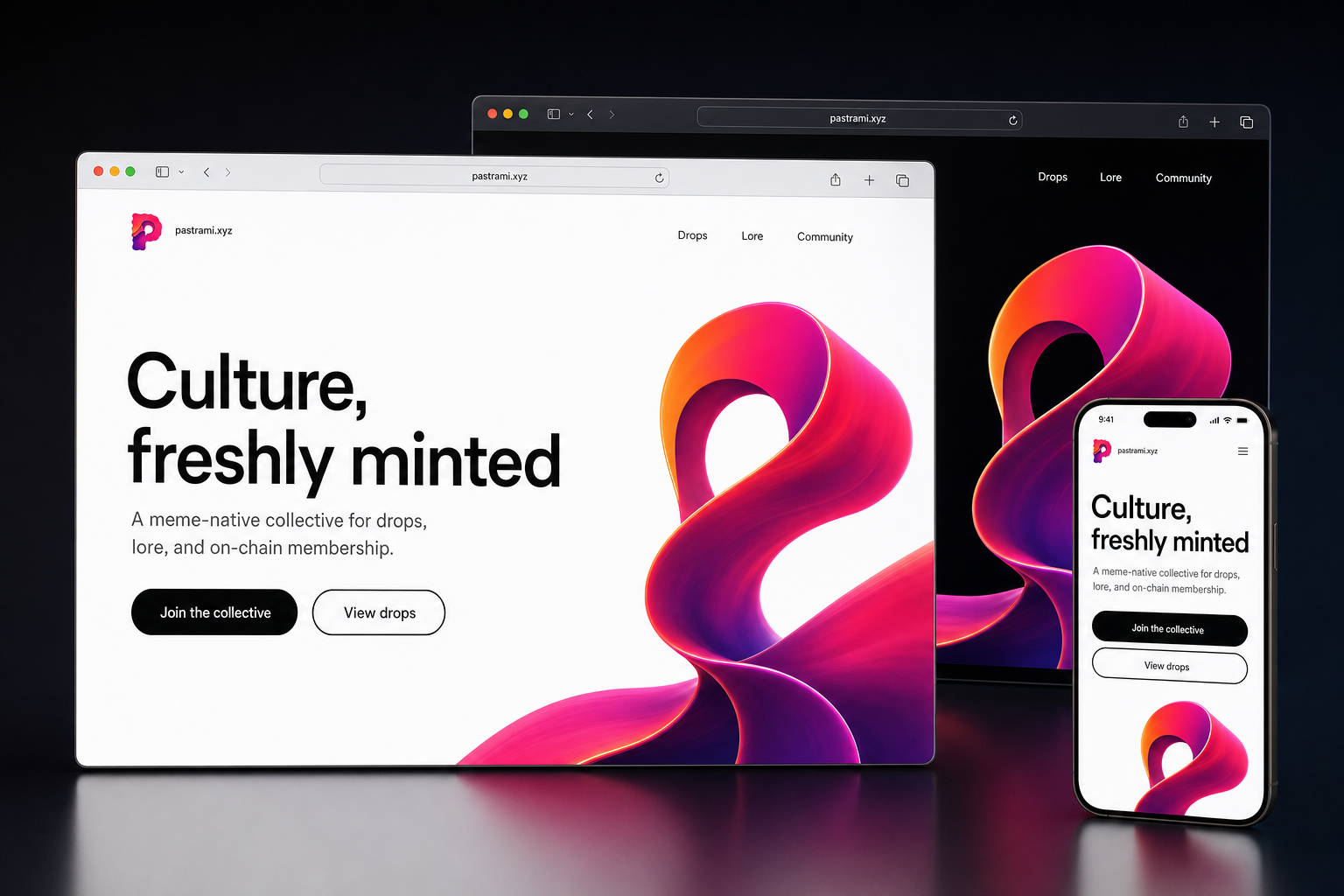 pastrami.xyz website concept preview enlarged