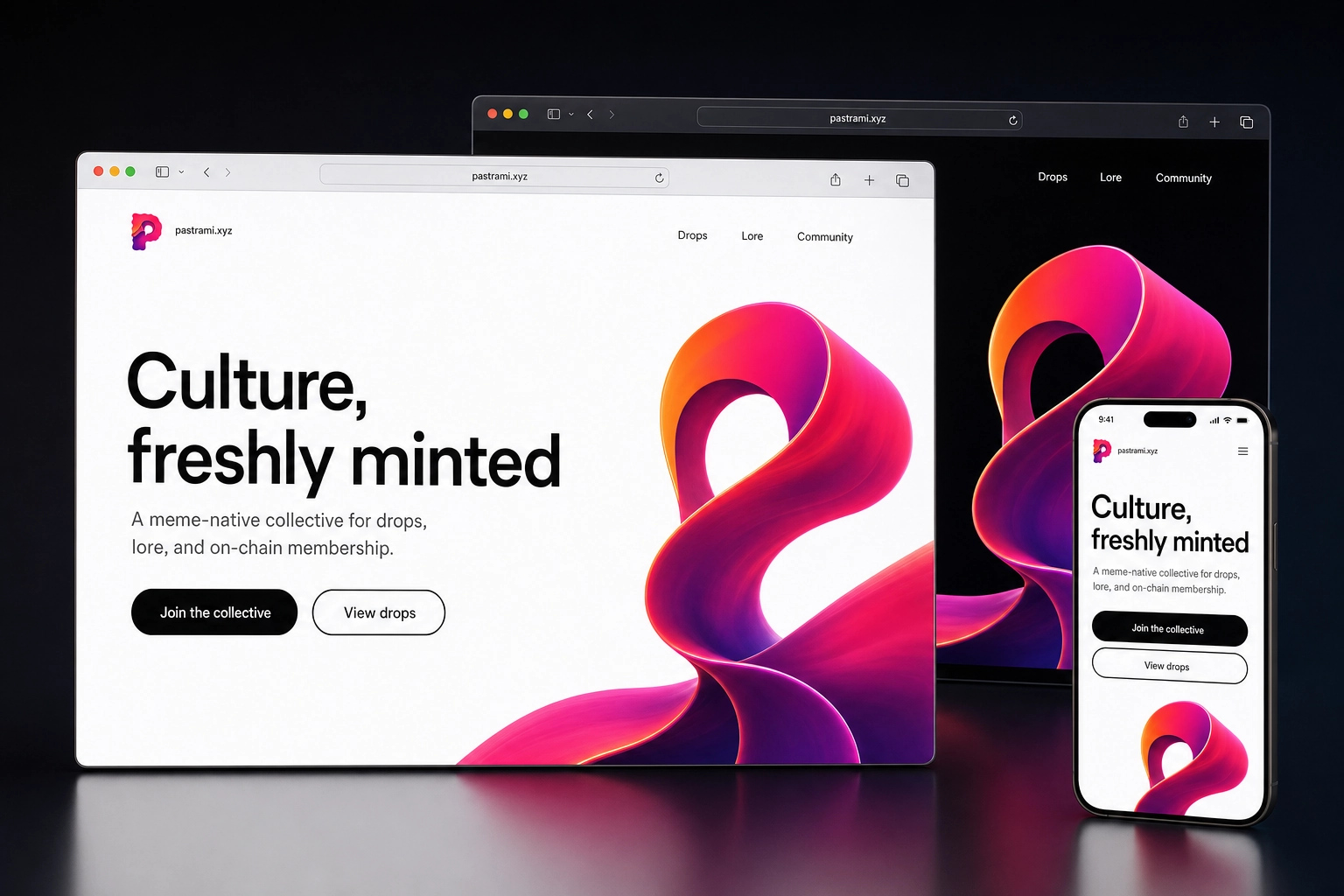 pastrami.xyz website concept preview