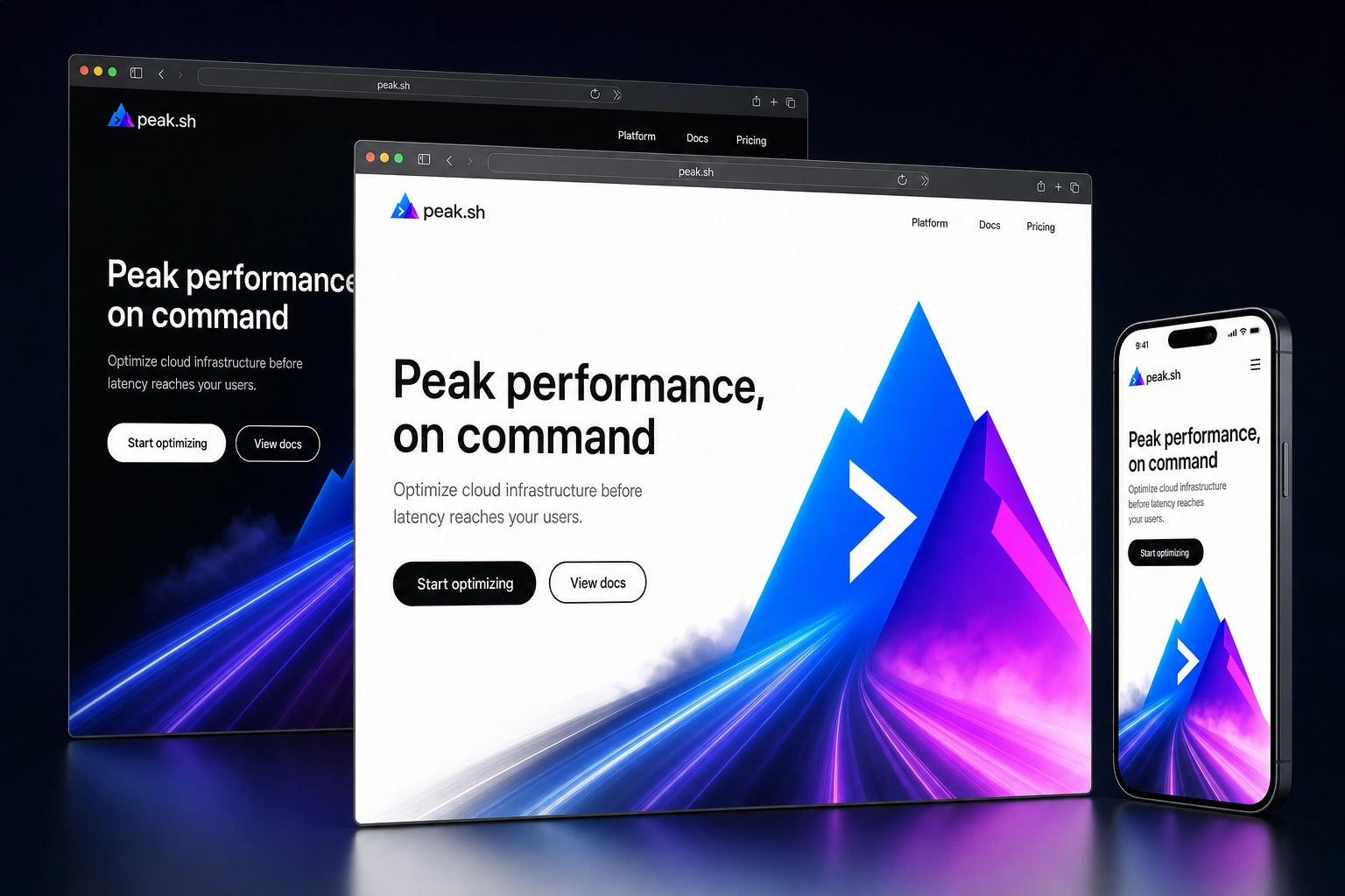 peak.sh website concept preview