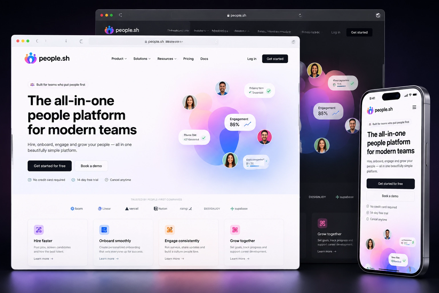 people.sh website concept preview