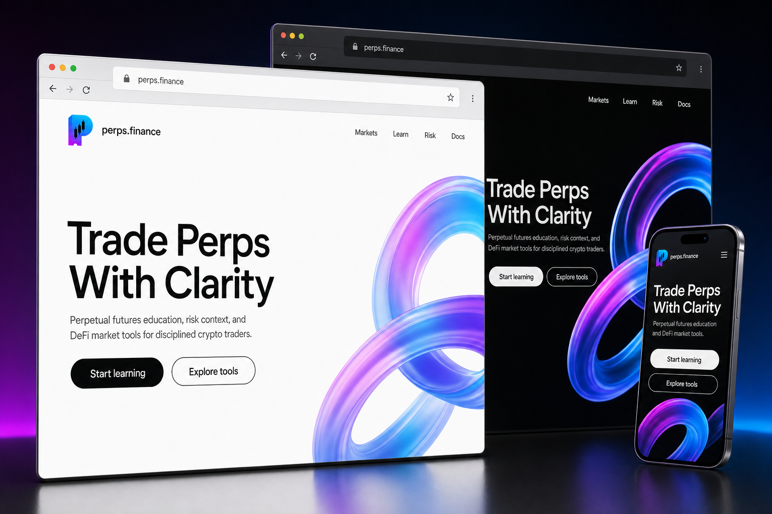 perps.finance website concept preview enlarged