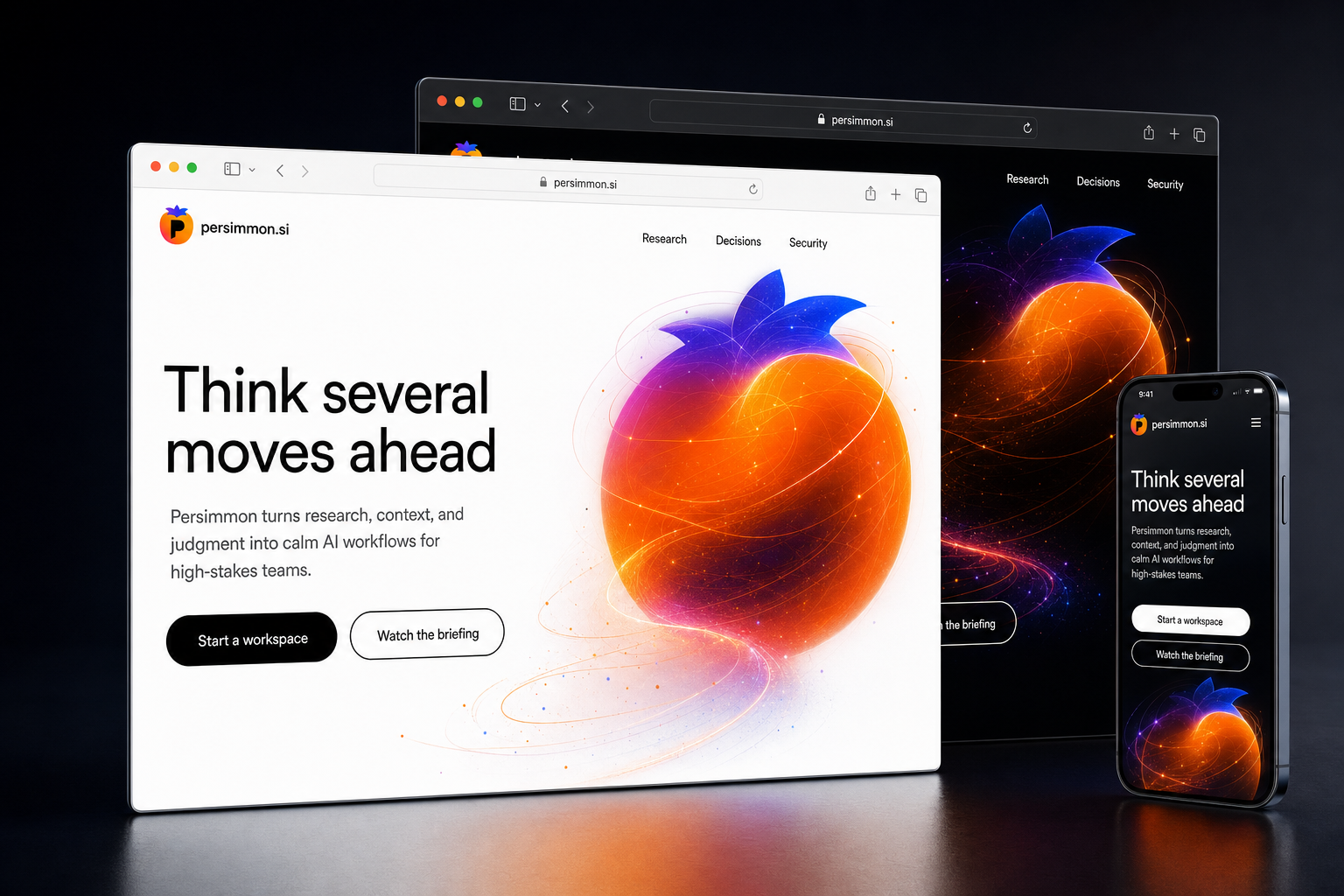 persimmon.si website concept preview