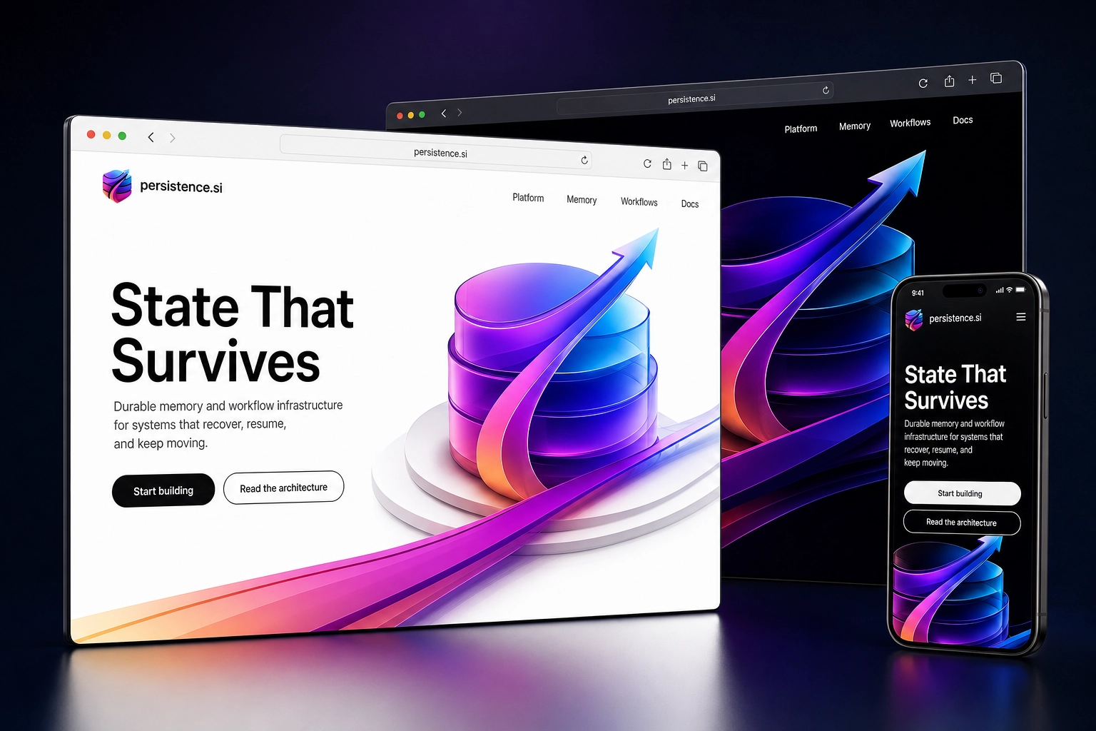 persistence.si website concept preview
