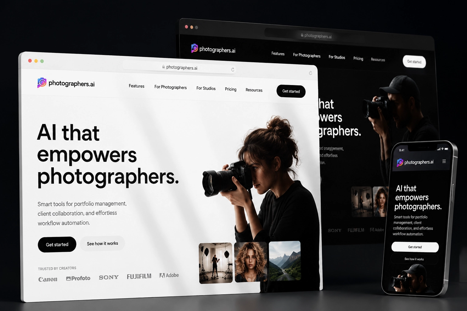 photographers.ai website concept preview
