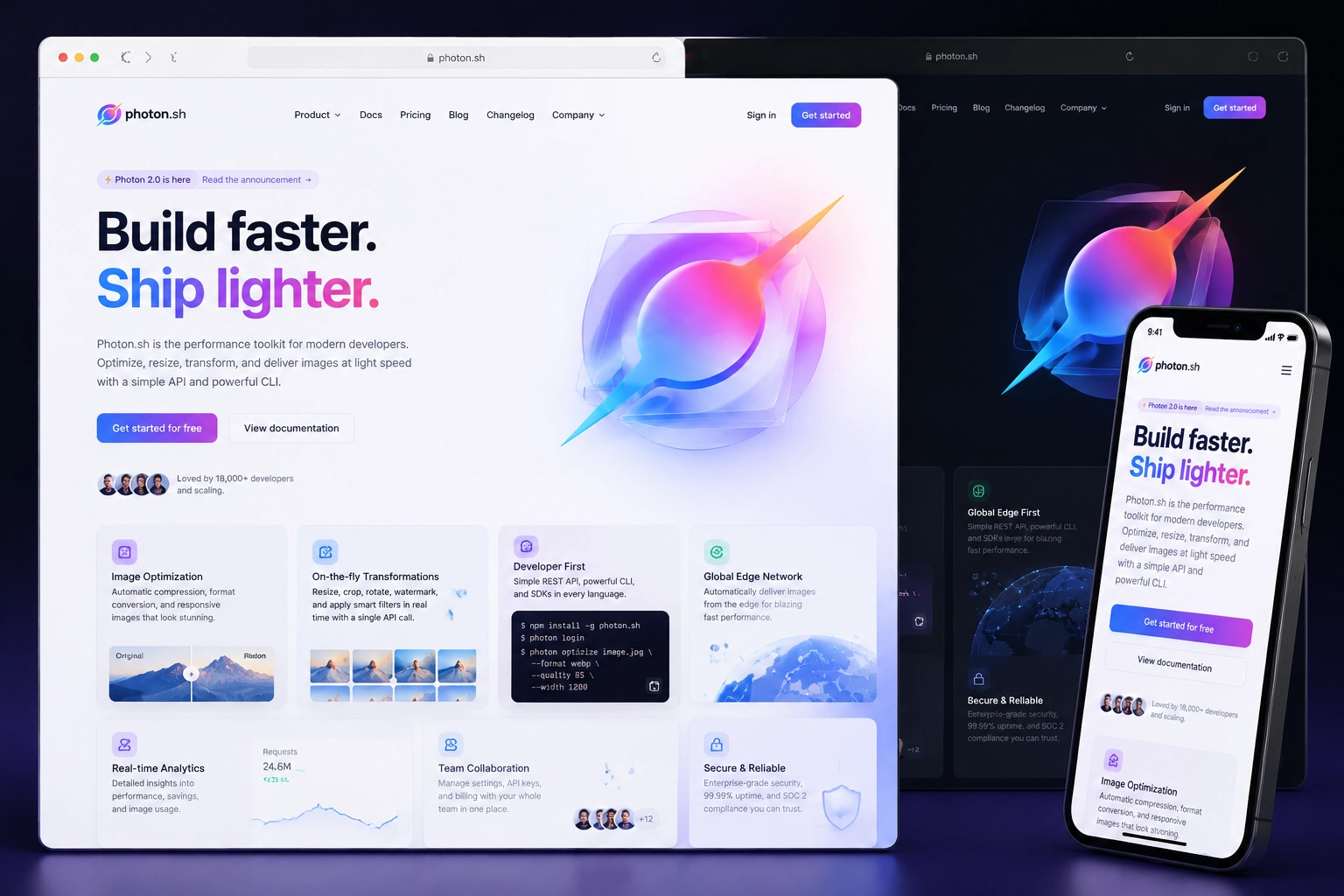 photon.sh website concept preview