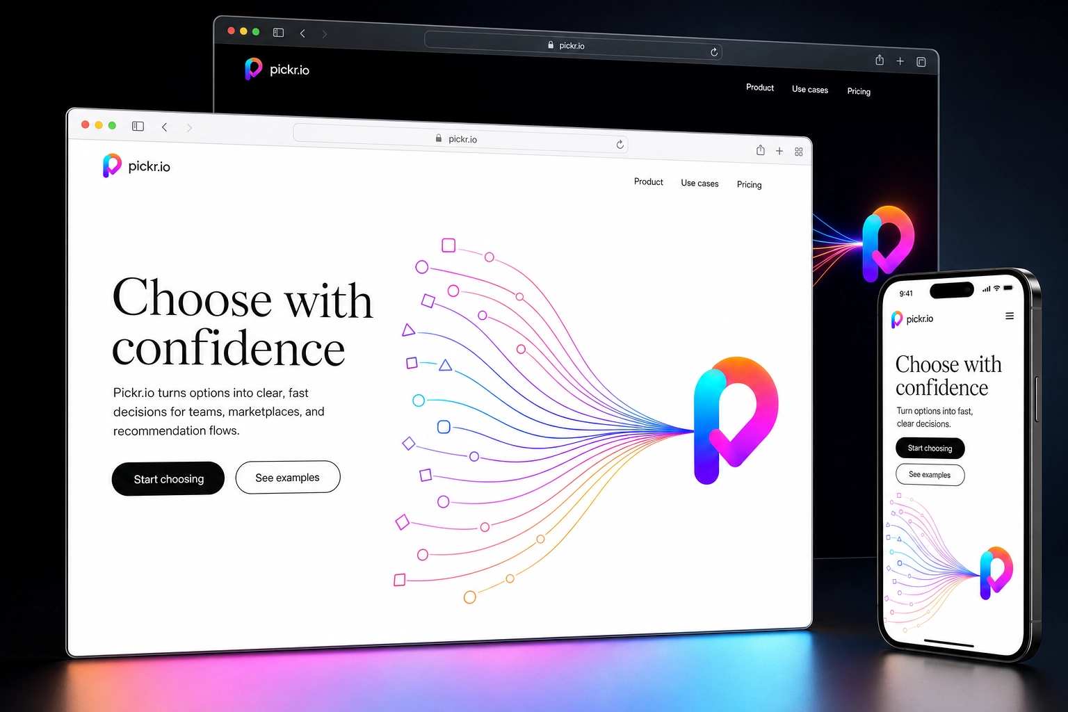 pickr.io website concept preview